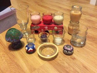 Lot of candle holder and candle 15 in all