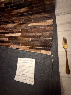 Real leather rug