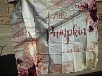 A Little Pumpkin Baby Shower Backdrop Banner
