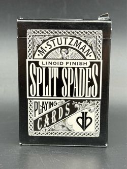 Rare V1 David Blaine Black Split Spades Playing Cards 2006 Red Back Linoid USA