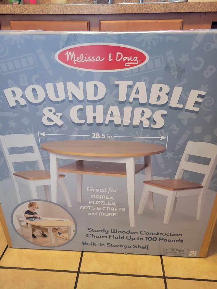 WOODEN ROUND TABLE & CHAIRS SET