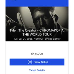 Floor Admission Tyler Tickets (july 1st chicago)