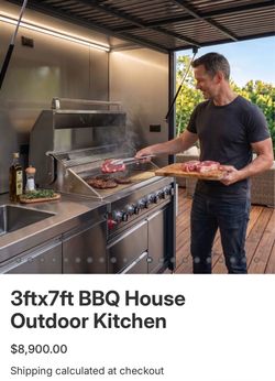 🔥 NEW 3’ x 7’ Luxury Outdoor BBQ Kitchen – Complete Setup