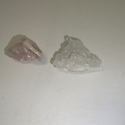 Rose Quartz And Quartz Crystal Rocks