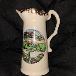 Vintage Grandfather Mountain NC Souvenir Pitcher – Gold Trim