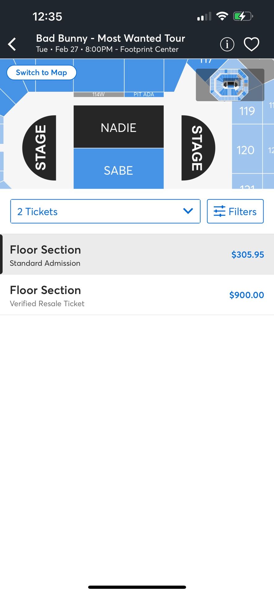 2 Tickets For Bad Bunny Floor Seats ! 