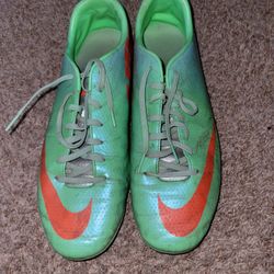 Nike Mercurial Green and Orange Soccer Cleats  Used