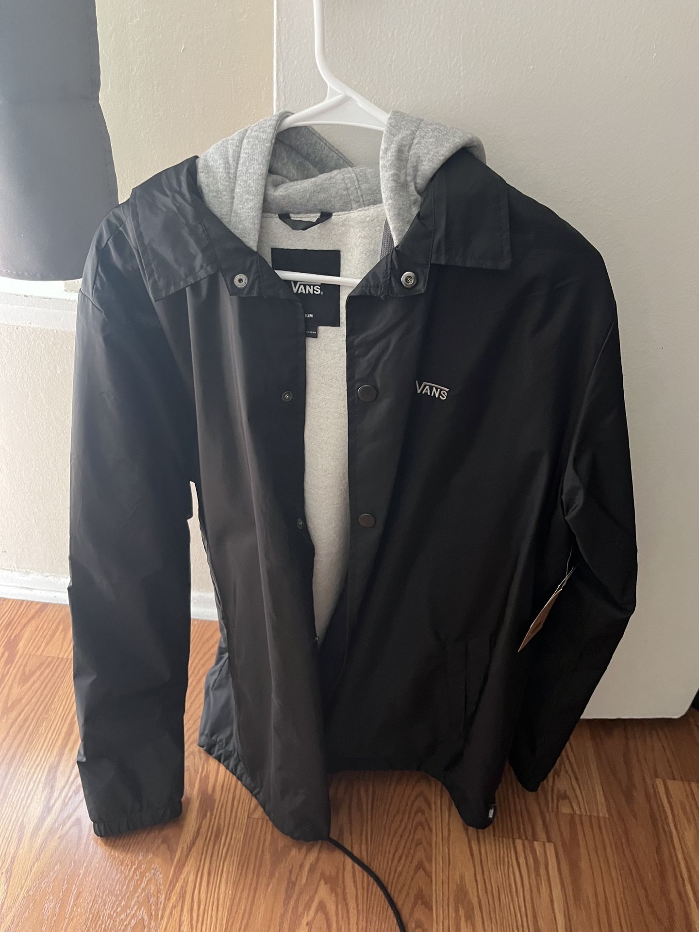 Vans Medium Riley Black Hoodie Jacket New With Tags