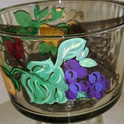 Hand Painted Glass Bowl For Fruit Or Dessert