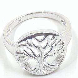 925 Sterling Silver tree of life Ring New Size 7 