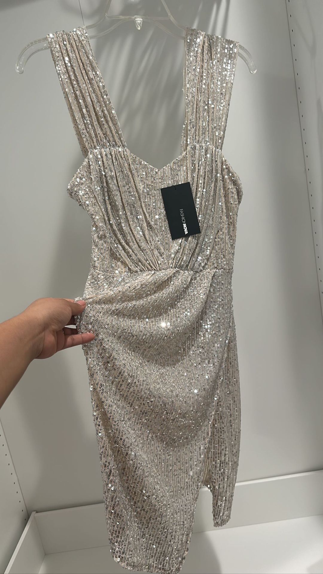 Brand New Sequin Dress With Slit On Side