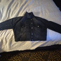 Time & Tru Black Jean Jacket 