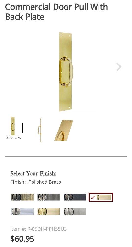 Brass Commercial Door Pull And Push Plates