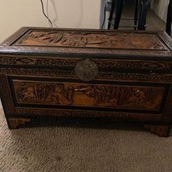 Vintage Handmade Large Wooden Storage Organizer Chest 