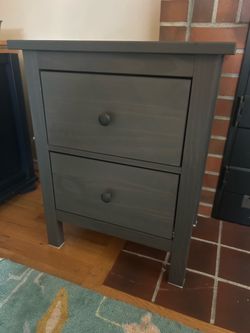 IKEA Hemnes 2-Drawer Nightstand Gray-Brown