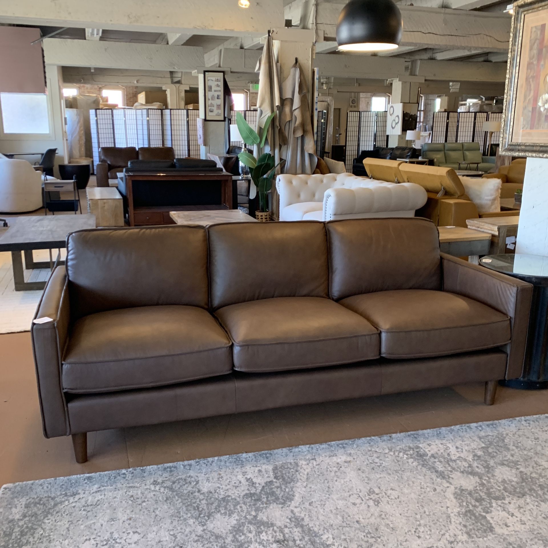 Top Grain Chocolate Leather Sofa