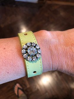 Bracelet- Leather and Rhinestones