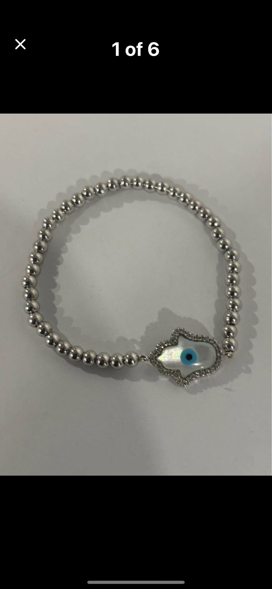 Hamsa Evil Eye Charm Bracelet CZ