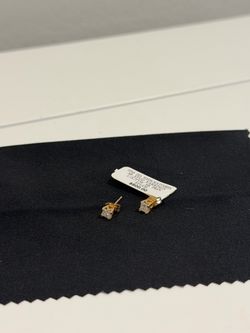 🔥 14K Gold Natural Diamond Princess Cut Stud Earrings – 1/2 CTW – Original $800 Tag