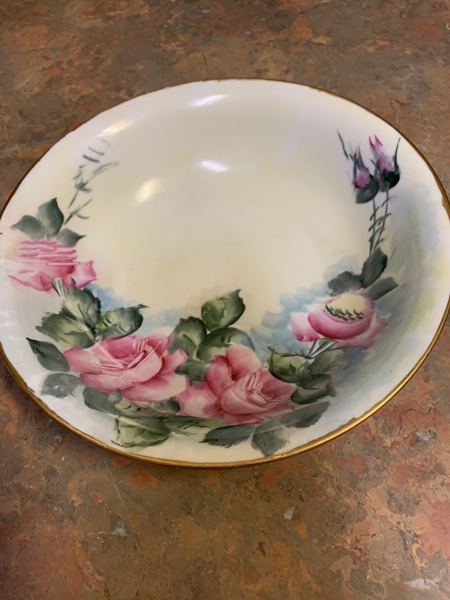 Vintage Czechoslovakia Hand Painted Bowl