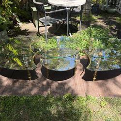 Vintage Mid Century Hollywood Regency Goran of Belgium 3-Piece Coffee Table