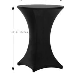 Round Cocktail Tablecloth In Black 7total 