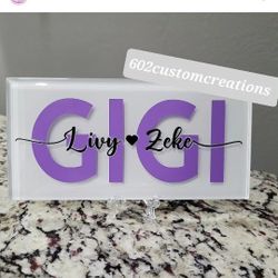 Personalized Name Plate With Stand Valentine's Day Gift - Wedding Couples Christmas Xmas Birthday Anniversary Gift Mom Nana Abuela Mothers Day Grandma