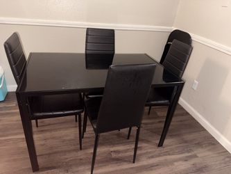 Ikea Rectangular Glass & Metal Dining Table – Like New, Seats 4 - Houston, TX