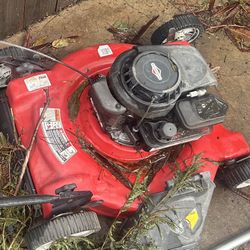 Lawn Mower  Red Engine Gas Working Functional Yard Work 