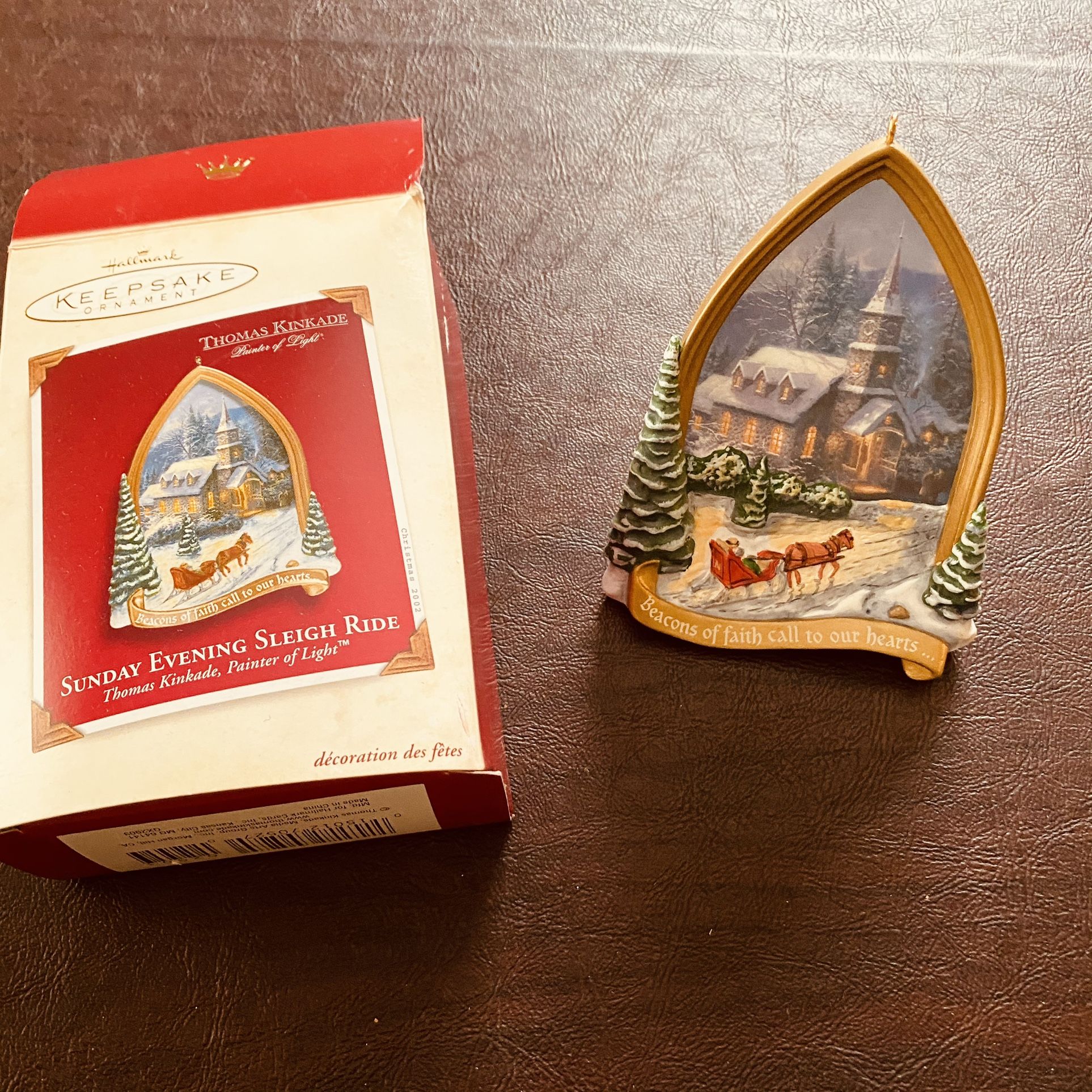 Two Thomas Kinkade  Christmas Tree Ornaments 