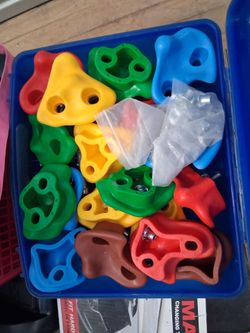 Pieces to make a rock climbing wall