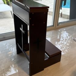 Wooden Prayer Table Prayer Bench Stool Padded Kneeler Shelf Folding Church