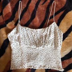 White Polk a Dot Top