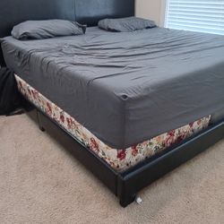 Memory Form Mattress With Black Bed Frame $ 350