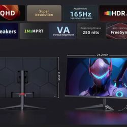 165 Hz 1440p Gaming Monitor High Resolution 
