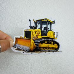 Bulldozer Sticker Hard Hat Decal Construction Tool Box