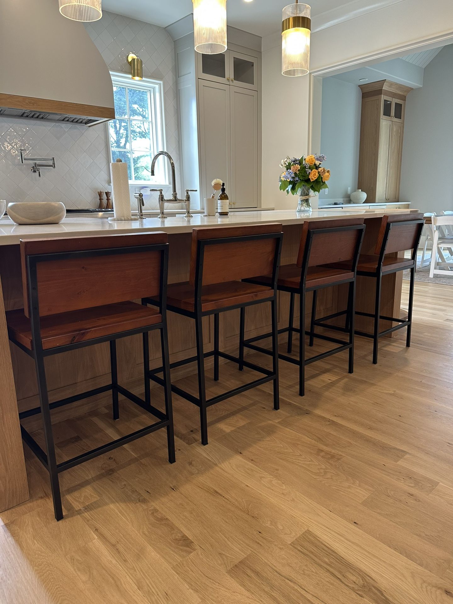 Wood And Metal Barstools