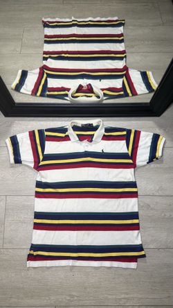 Vintage 1990s Polo Ralph Lauren Embroidered Striped Polo Shirt