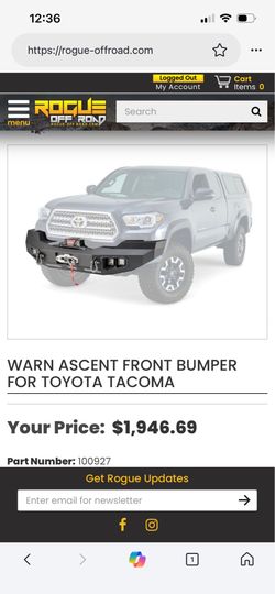 Warn Ascent Front Bumper For Toyota Tacoma 3rd Gen