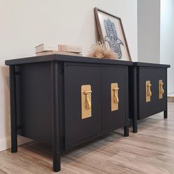 Gorgeous Restored Nightstand Set By Bernhard Rohne   32”L x 20”W x 25”H