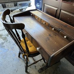 Pine Desk With Chair