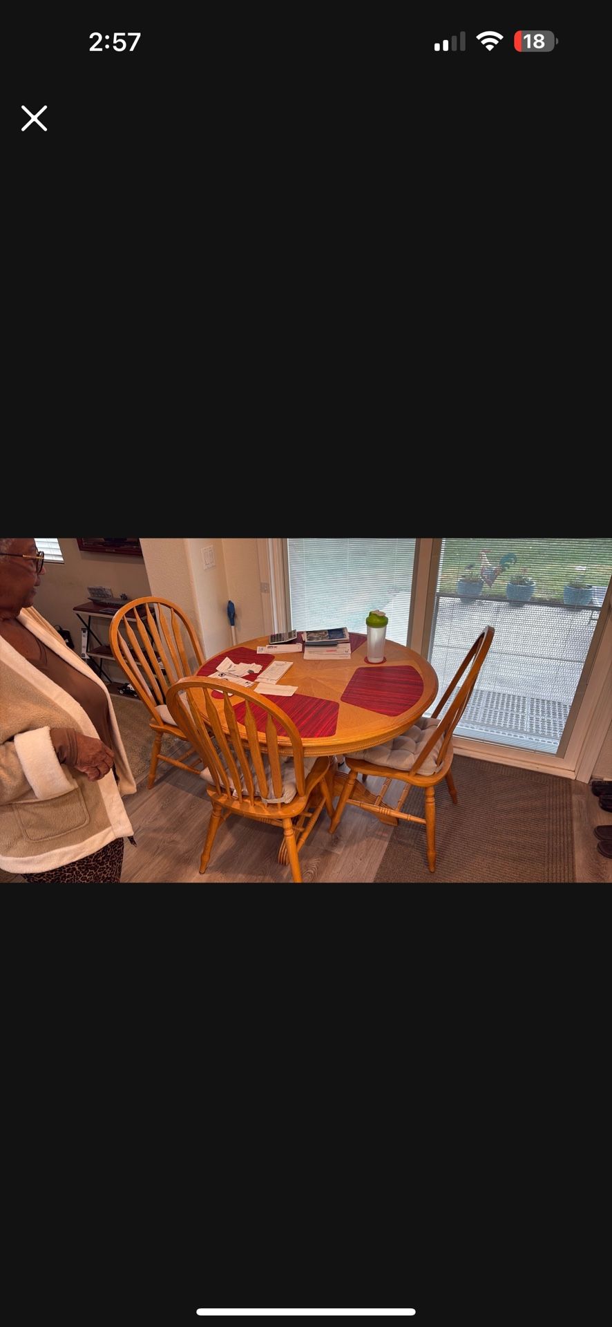 Dining Table  4 Chairs Wood 