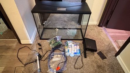 30 gallon Glass Fish Tank Aquarium with Accessories