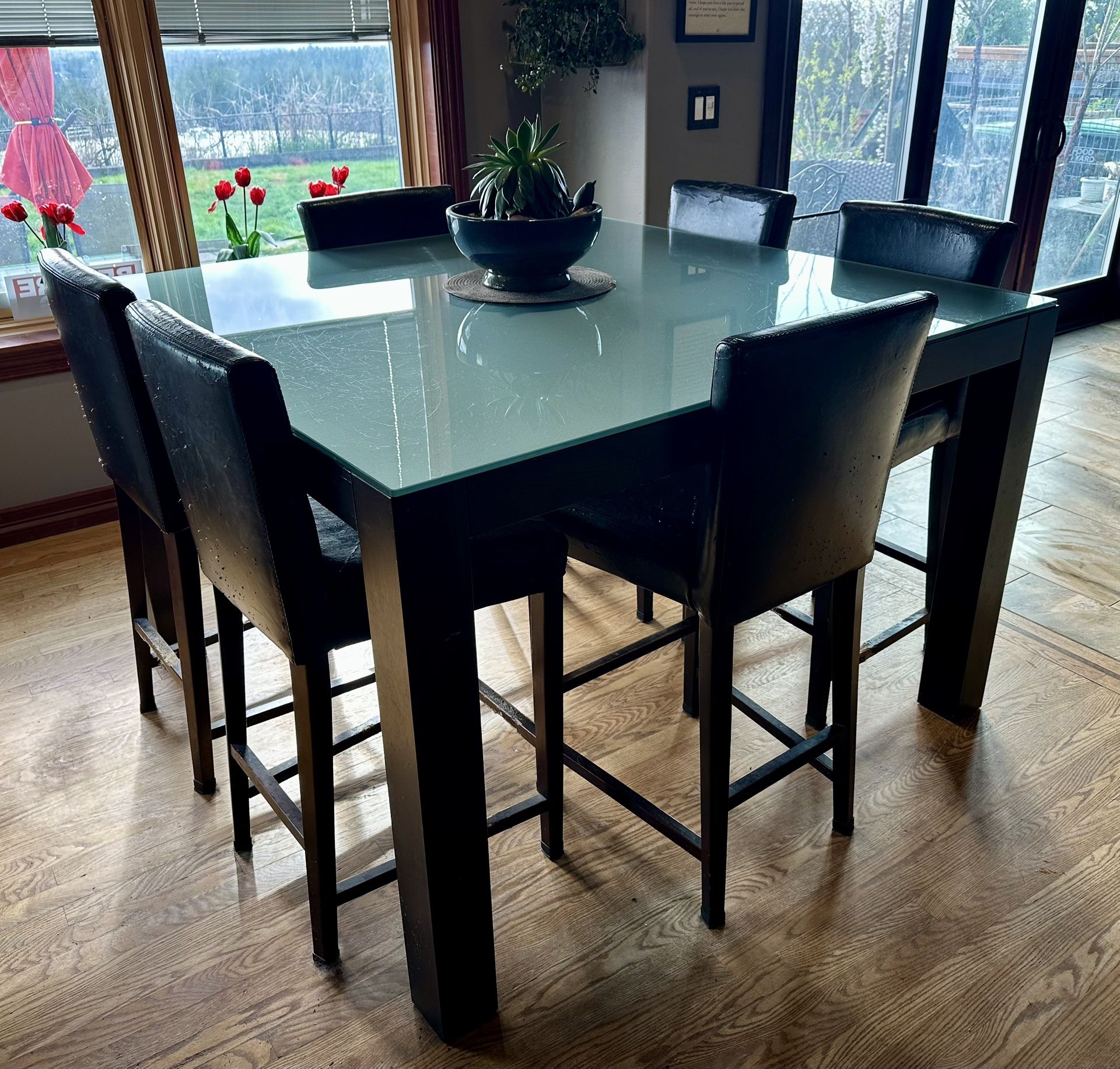 Dania Glass Top Dining Table