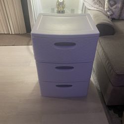 3 Drawer Plastic White Storage Bin 