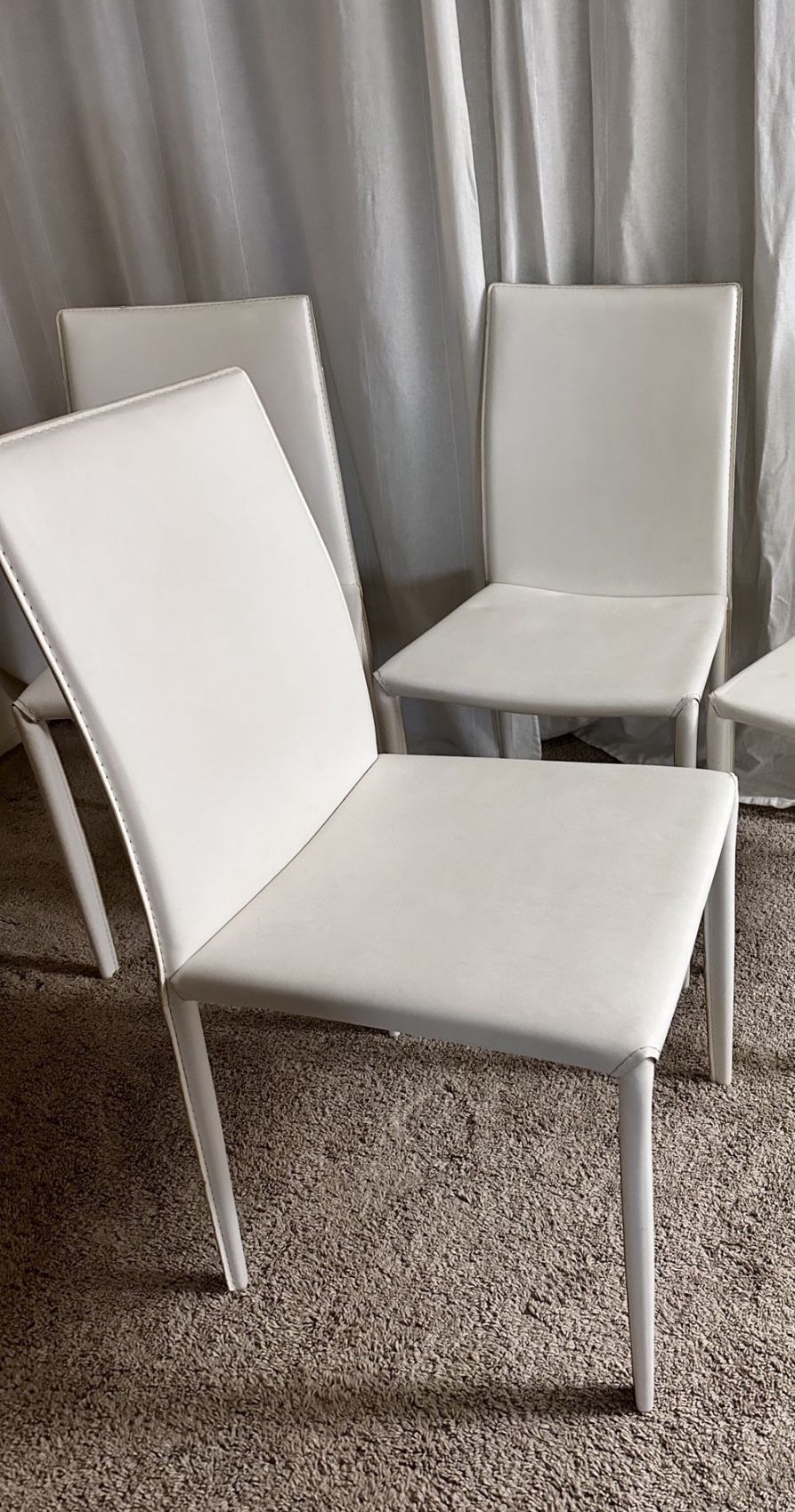 Dining Pleather white chairs (x4)