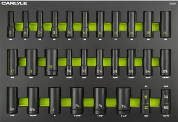 CARLYLE 1/2" drive deep socket set.