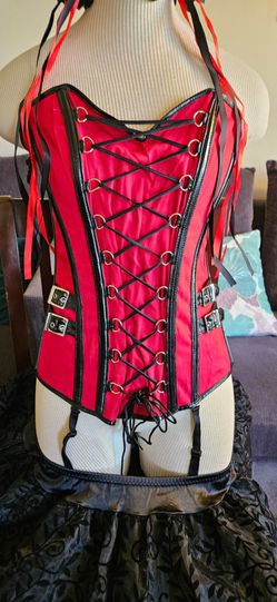 Red and Black  Corset Top Size XL