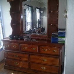 Wood Dresser With Mirror