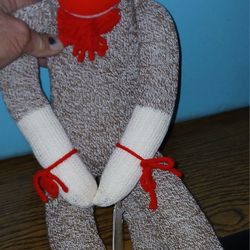 BRAND NEW NEVER PLAYED WITH- Ozark Mountain Kids Toys Original Red Heal Sock Monkey